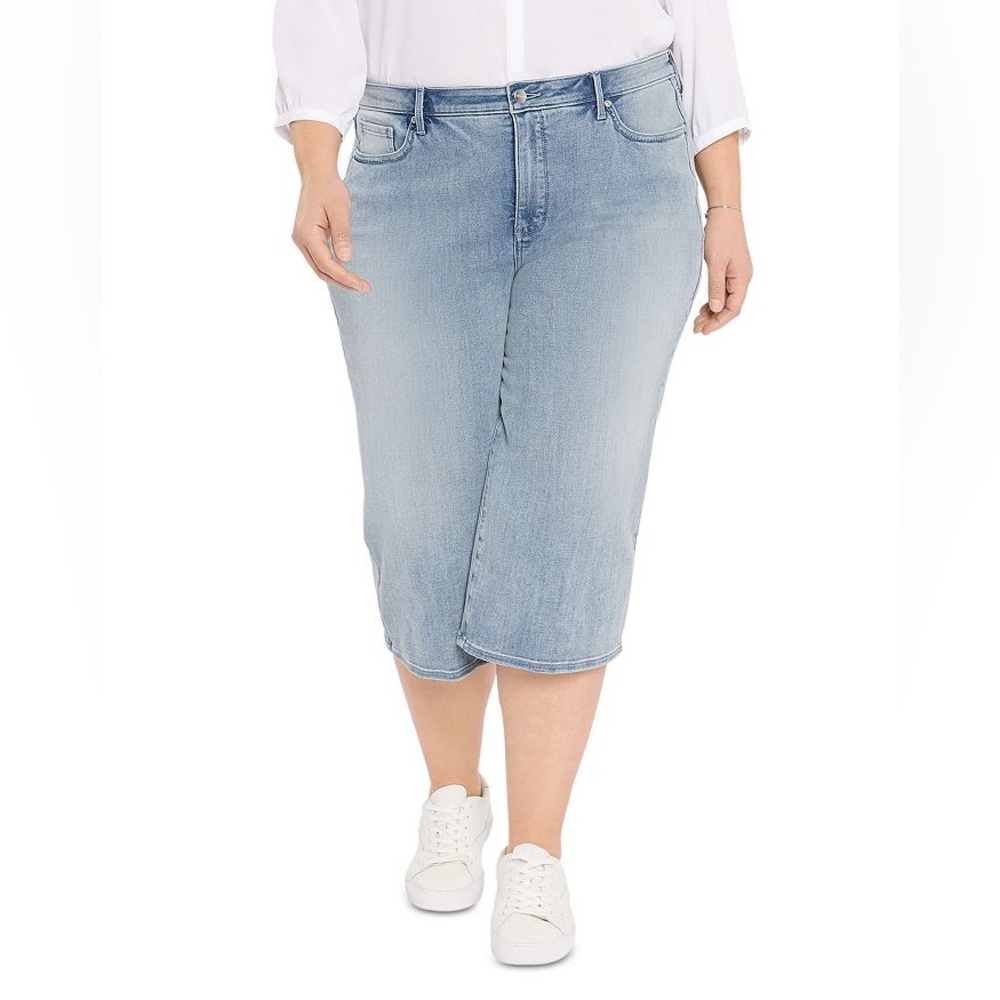 NWT NYDJ Plus Wide Leg‎ Pedal Pusher Jeans Clean Affection 24W Casual Stretch